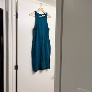 ALI & JAY Blue Sheath Halter Midi Dress